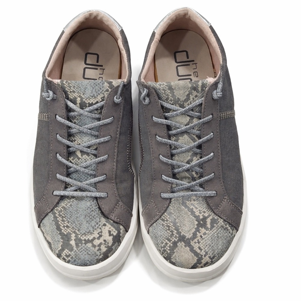 Hey Dude Karina Silver Python Grey Snakeskin Canvas Slip On Sneakers Womens 10